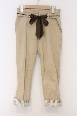 画像1: axes femme / ウエストリボンチノパン  ベージュ O-26-03-07-1025-AX-PA-IG-OS