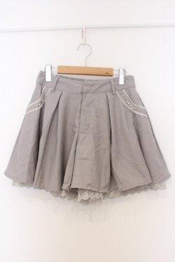 画像1: axes femme / 薔薇モチーフベルト付きキュロットパンツ M グレー O-26-03-07-1026-AX-PA-IG-OS