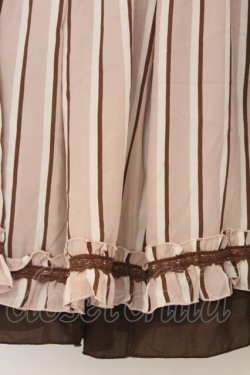 画像2: axes femme / ストライプシフォンスカート  ブラウン×ピンク O-26-03-07-1027-AX-SK-IG-OS