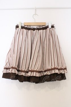画像3: axes femme / ストライプシフォンスカート  ブラウン×ピンク O-26-03-07-1027-AX-SK-IG-OS