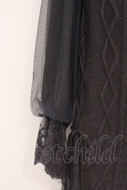 画像2: axes femme / チュールスリーブニットワンピース M グレー O-26-03-07-1028-AX-SK-IG-OS