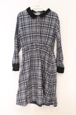 画像1: axes femme / モールチェック柄シャツワンピース M ブルー系 O-26-03-07-1029-AX-OP-IG-OS (1)