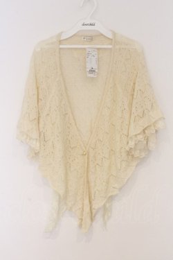 画像1: axes femme / レース重ねケープトッパーカーディガン M 生成り O-26-03-07-1030-AX-TO-IG-OS