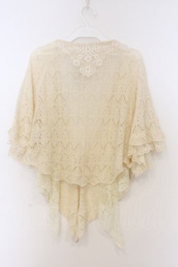 画像3: axes femme / レース重ねケープトッパーカーディガン M 生成り O-26-03-07-1030-AX-TO-IG-OS