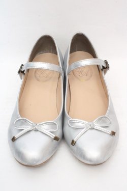 画像1: F&A / ストラップ付リボンバレエシューズ M シルバー O-26-03-07-069-LO-SH-IG-OS