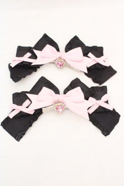 画像1: Lovery Tency / 眞白ありすリボンヘアクリップ  クロ×ピンク O-26-03-07-078-LO-AC-OW-OS