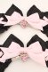 画像2: Lovery Tency / 眞白ありすリボンヘアクリップ  クロ×ピンク O-26-03-07-078-LO-AC-OW-OS (2)
