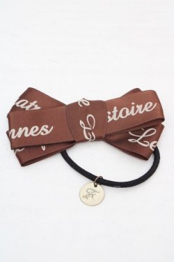 画像1: Fi.n.t / ロゴリボンヘアゴム  ブラウン O-26-03-07-079-CA-AC-OW-OS