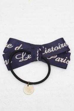 画像2: Fi.n.t / ロゴリボンヘアゴム  ネイビー O-26-03-07-080-CA-AC-OW-OS