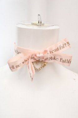 画像1: Rose Marie seoir / ロゴリボンチョーカー  ピンク O-26-03-07-087-EL-AC-OW-OS