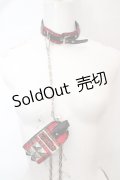 HIDEROCK Design / カフ付きチョーカー  レッド×ブラック O-26-03-07-094-PU-AC-OW-OS