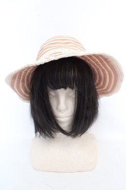 画像2: axes femme / レースボーダーハット  ピンク O-26-03-07-010-AX-AC-OW-OS