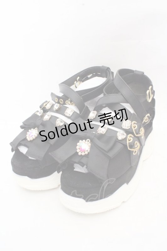 画像1: LIZ LISA / クロスストラップスニーカーサンダル M クロ O-26-03-07-2012-LO-SH-IG-ZT0311E (1)