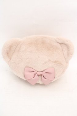 画像1: m petit by misako / AM*クマサンポーチ  アイボリー×ピンク O-26-03-07-2002-LO-ZA-IG-OS