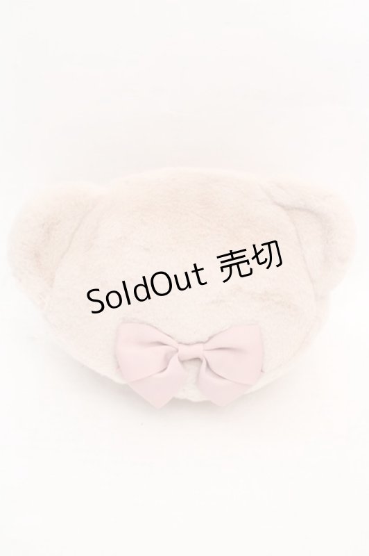 画像1: m petit by misako / AM*クマサンポーチ  アイボリー×ピンク O-26-03-07-2002-LO-ZA-IG-ZTK047 (1)