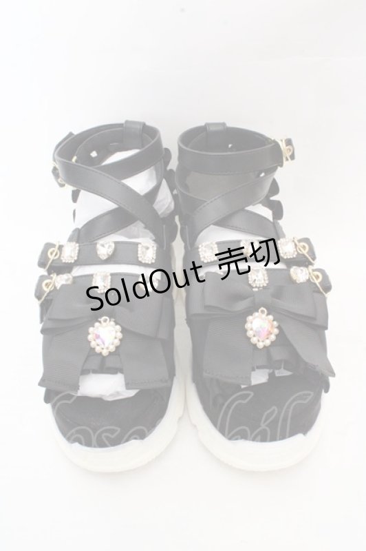 画像2: LIZ LISA / クロスストラップスニーカーサンダル M クロ O-26-03-07-2012-LO-SH-IG-ZT0311E (2)