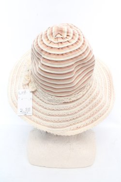 画像3: axes femme / レースボーダーハット  ピンク O-26-03-07-010-AX-AC-OW-OS