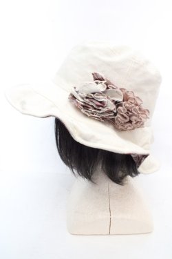 画像1: axes femme / モチーフ付きリバーシブルハット  キナリ×アカ O-26-03-07-012-AX-AC-OW-OS