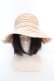 画像2: axes femme / レースボーダーハット 57.5cm ピンク O-26-03-07-013-AX-AC-OW-OS (2)