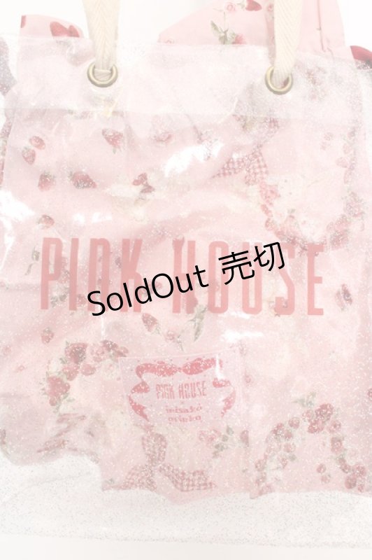 画像2: PINK HOUSE / PINK HOUSE×misako&erinko Heart Berry Rabbit クリアバッグ  ピンク×クリア O-26-03-07-016-LO-BG-IG-ZT0311E (2)