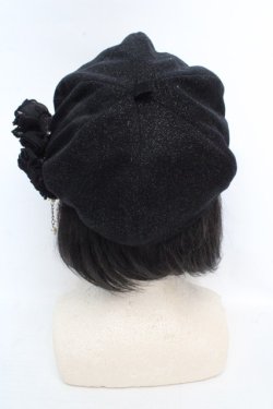 画像3: axes femme / モチーフ付きベレー  クロ O-26-03-07-002-AX-AC-OW-OS