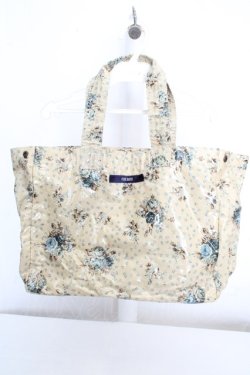 画像1: PINK HOUSE / アンティークローズナイロンバッグ  アイボリー×ブルー O-26-03-07-023-LO-BG-IG-OS