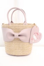 画像1: m petit by misako / チャーム付き2WAYバッグ  ピンク×ナチュラル O-26-03-07-030-LO-BG-IG-ZTK047 (1)