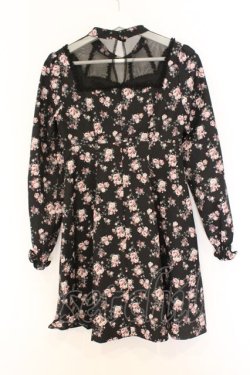 画像3: EATME / Rose Floral Patternワンピース S クロ O-26-03-08-031-LO-OP-OW-OS