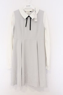 画像1: EATME / シャツドッキングワンピース S ライトグレー×シロ O-26-03-08-032-LO-OP-OW-OS