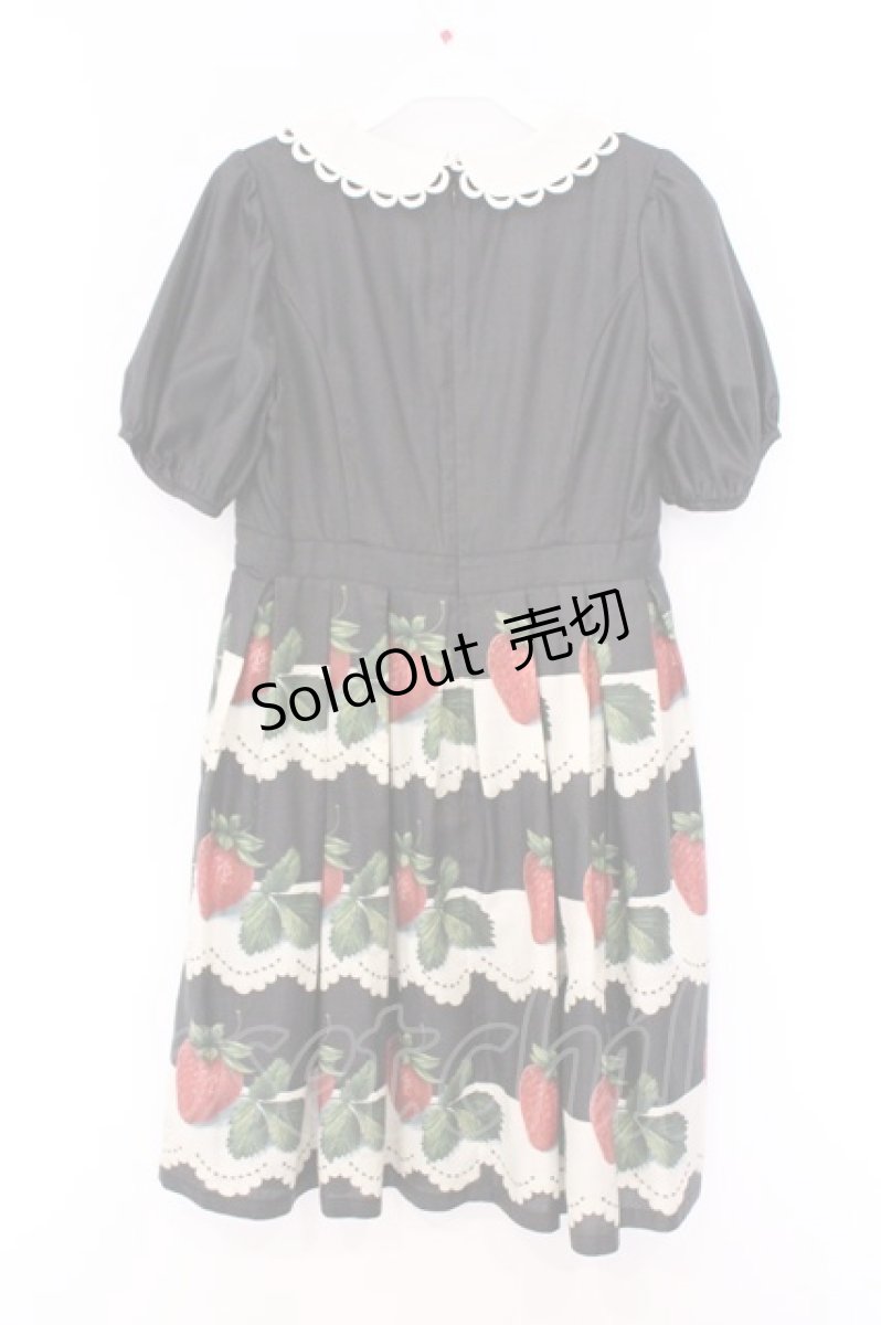 画像4: Leur Getter / Antique Lace Strawberry袖付きワンピース M クロ O-26-03-08-003-LU-OP-OW-OS (4)
