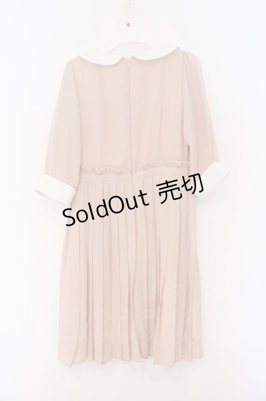 画像3: EATME / プリーツ切り替え丸襟ワンピース S オレンジ系ピンク O-26-03-08-039-LO-OP-OW-OS (3)