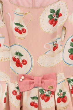 画像2: Leur Getter / フルーツプレートノースリーブワンピース M ピンク O-26-03-08-004-LU-OP-OW-OS