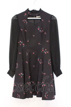 画像1: EATME / CROSS ROSE FLOWERデコルテワンピース S クロ O-26-03-08-041-LO-OP-OW-OS