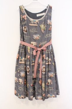 画像1: Leur Getter / Victorianノースリーブワンピース M グレー O-26-03-08-005-LU-OP-OW-OS