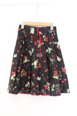 画像1: Secret Honey / チェリー柄スカート 8 クロ O-26-03-08-008-CA-SK-OW-OS