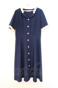 Fi.n.t / スカラップ開衿ワンピース F ネイビー O-26-03-08-002-CA-OP-OW-OS