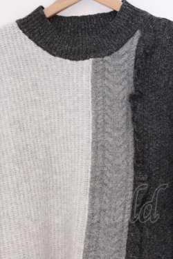画像2: axes femme / トリコロール配色ニットプルオーバー F クロ×グレー×シロ O-26-03-08-017-AX-TO-OW-OS