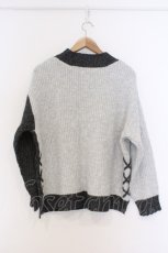 画像3: axes femme / トリコロール配色ニットプルオーバー F クロ×グレー×シロ O-26-03-08-017-AX-TO-OW-ZT122 (3)