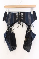 画像1: Ozz Croce / 薔薇刺繍フラップ付きコルセット  ブルー O-26-03-08-022-OO-ZA-OW-OS (1)