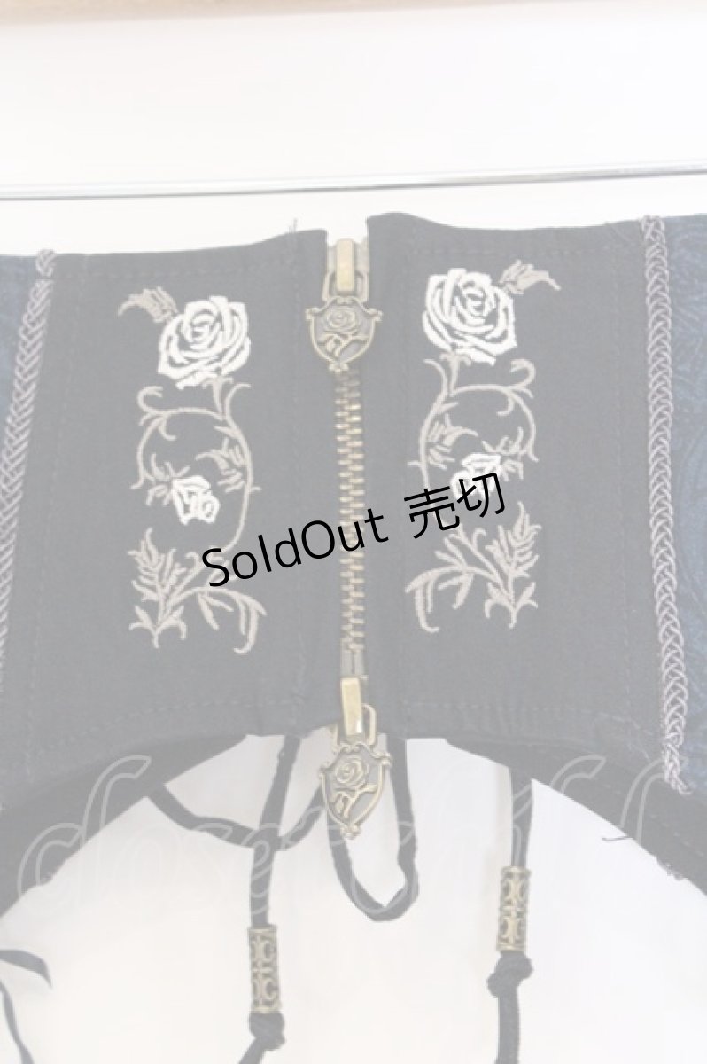 画像2: Ozz Croce / 薔薇刺繍フラップ付きコルセット  ブルー O-26-03-08-022-OO-ZA-OW-ZI (2)