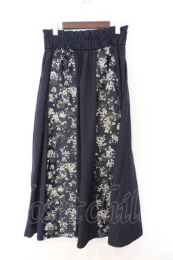 画像3: axes femme / フラワージャガード切替スカート F ネイビー O-26-03-08-023-AX-SK-OW-OS