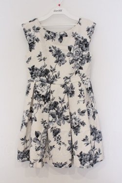 画像1: EATME / オリジナルローズ柄ジャカードワンピース S シロ O-26-03-08-027-LO-OP-OW-OS