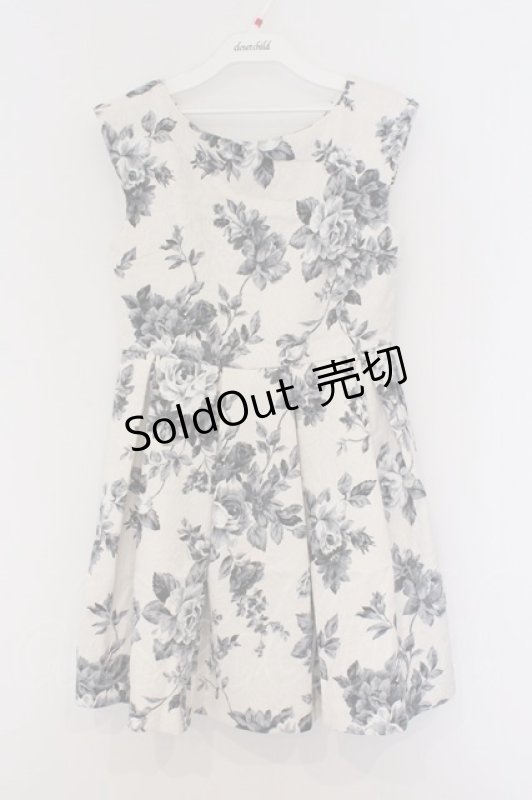 画像1: EATME / オリジナルローズ柄ジャカードワンピース S シロ O-26-03-08-027-LO-OP-OW-OS (1)