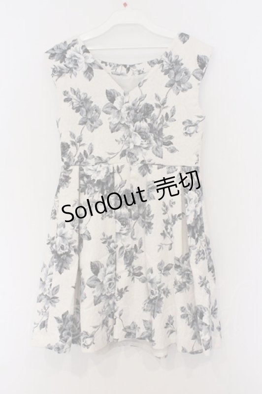 画像3: EATME / オリジナルローズ柄ジャカードワンピース S シロ O-26-03-08-027-LO-OP-OW-OS (3)