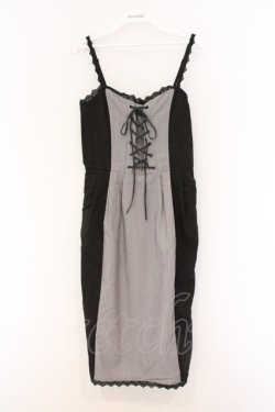 画像1: EATME / バイカラータイトワンピース S クロ×グレー O-26-03-08-029-LO-OP-OW-OS