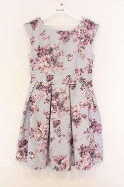 画像1: EATME / オリジナルローズ柄ジャカードワンピース S サックス O-26-03-08-030-LO-OP-OW-OS