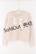 PINK HOUSE / ホワイトローズモチーフニットカーディガン  ピンク O-26-03-09-028-LO-TO-IG-OS