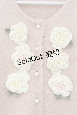 画像2: PINK HOUSE / ホワイトローズモチーフニットカーディガン  ピンク O-26-03-09-028-LO-TO-IG-OS