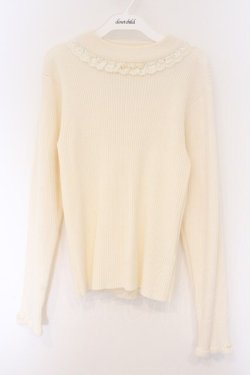 画像1: axes femme / バラボトルネックリブニットプルオーバー M オフシロ O-26-03-09-029-AX-TO-IG-OS