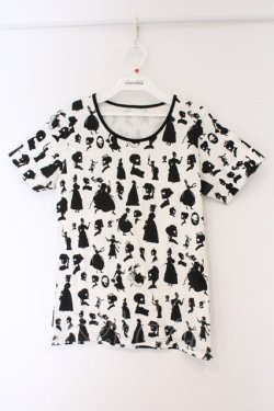 画像1: ALGONQUINS / スカルプリントTシャツ  ホワイト×ブラック O-26-03-09-035-AL-TS-IG-OS